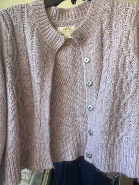 Maeve Anthropologie Cardigan Sweater Women M Cable Knit Preppy Academia